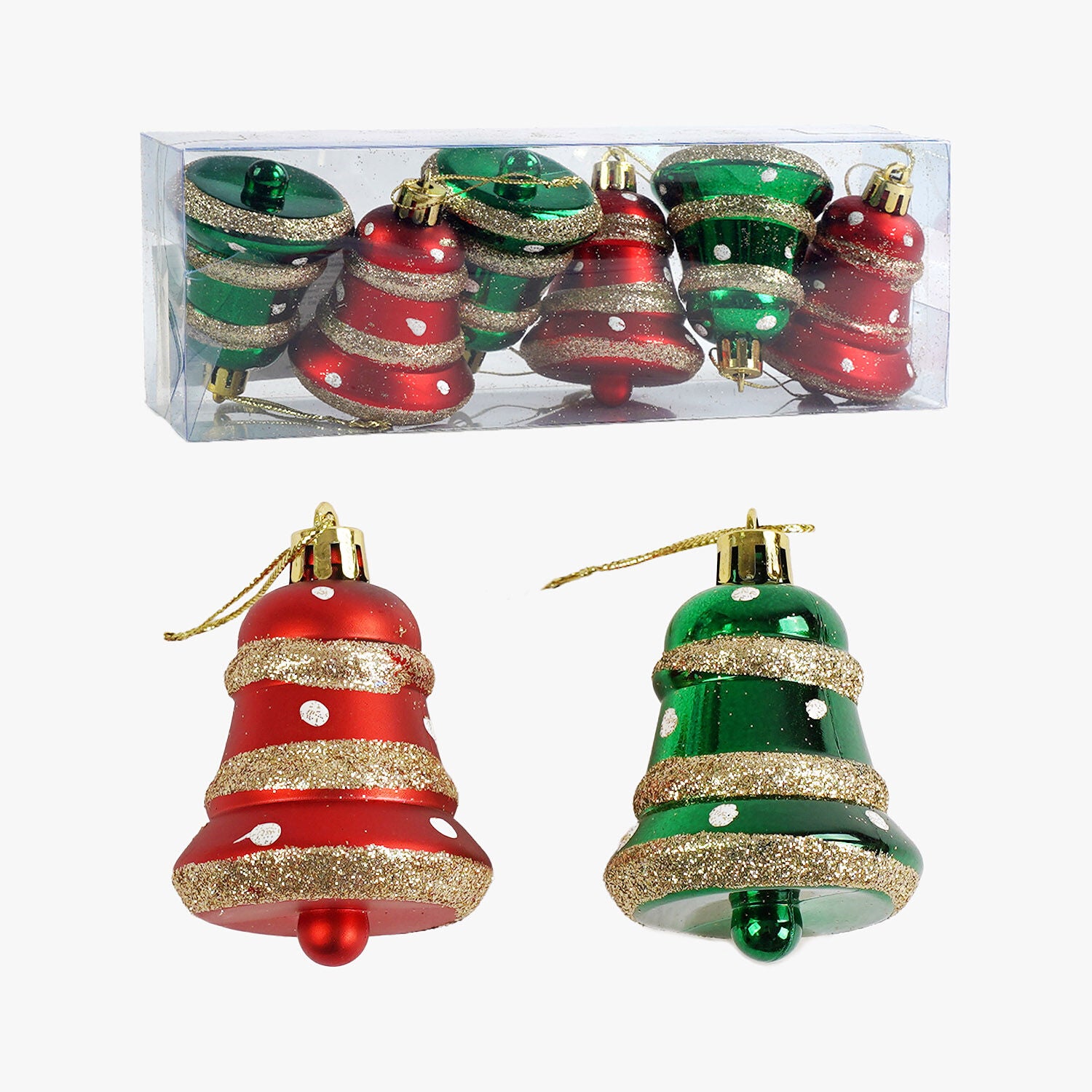 C 67207 Bell Christmas Ornaments, 7 cm, 6 pcs