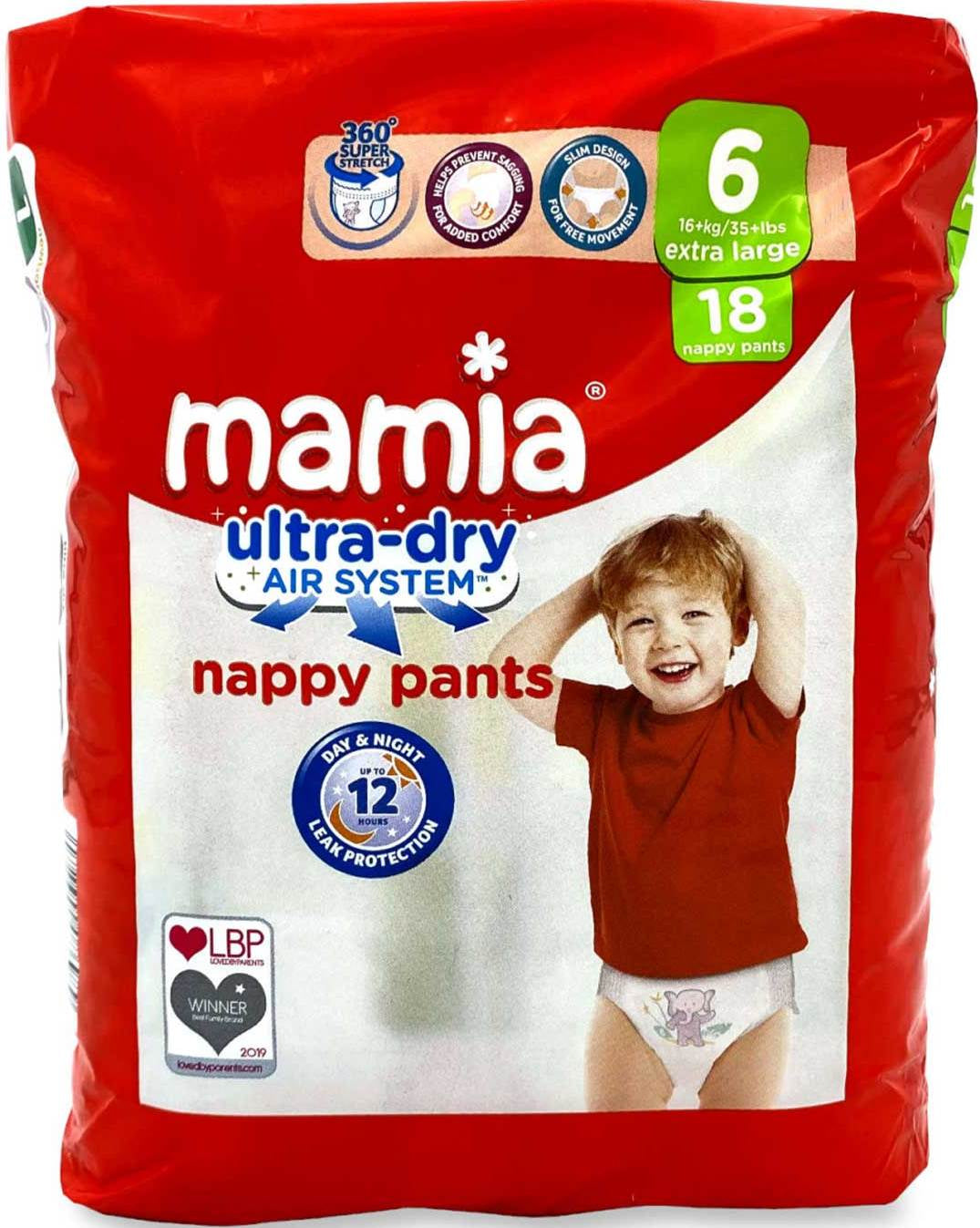 Mamia Ultra Dry 6 Baby Pull-Up Diaper Pants, 16+ kg, 18 pcs