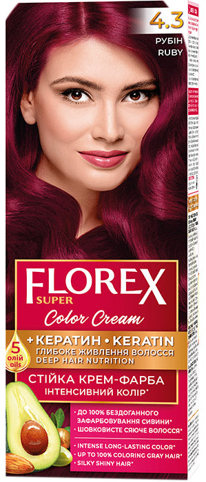 Florex Super Hair Dye 4.3 Ruby