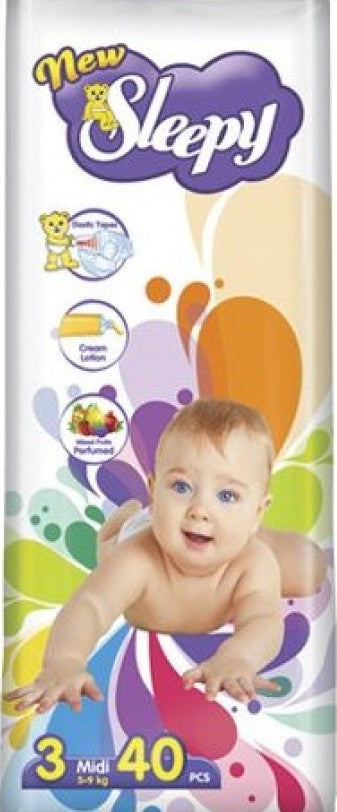Sleepy New Size 3 Baby Diapers, 5-9 kg, 40 pcs