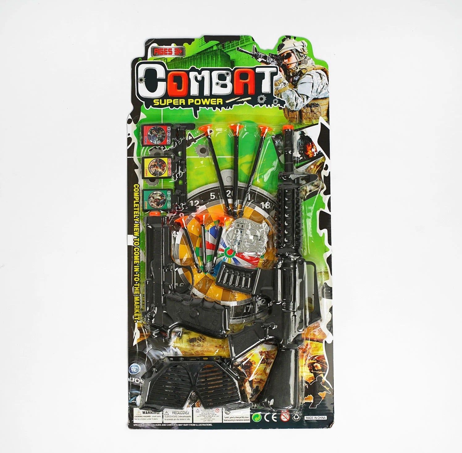 Combat 350-14 Toy Blaster with Accessories on Card
