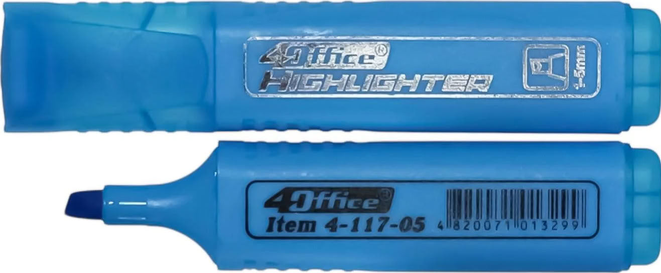 4Office 4-117-05 Light Blue Highlighter