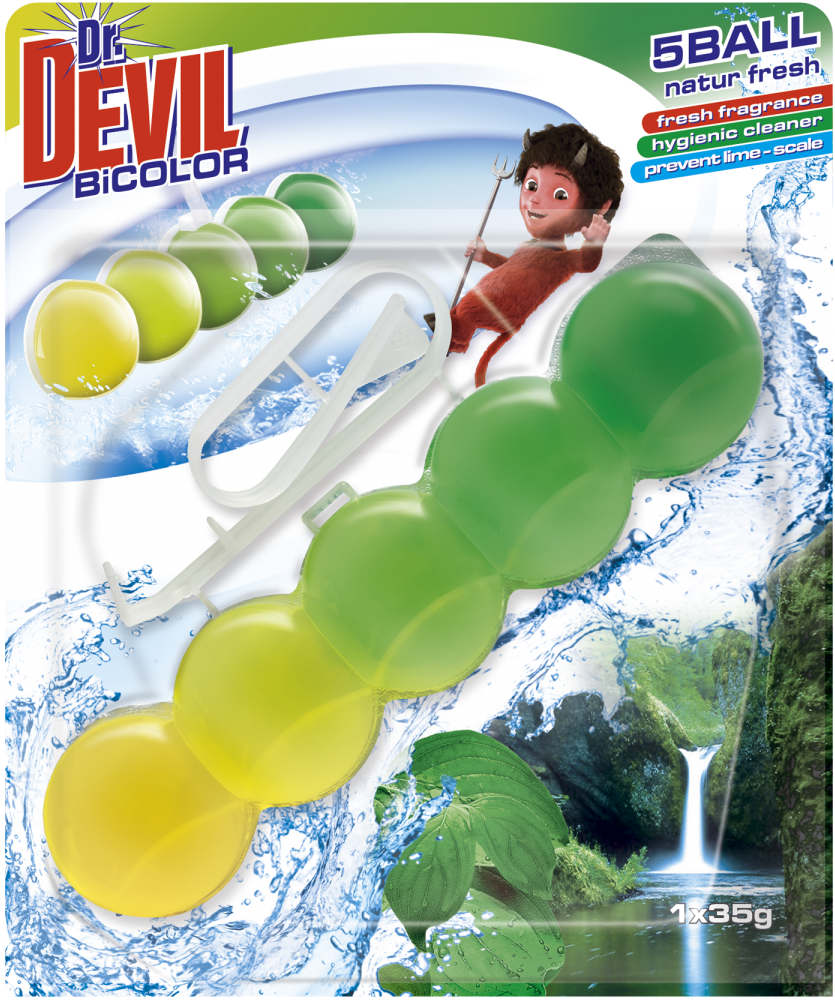 Dr. Devil Bicolor Natural Freshness Toilet Block, 35 g