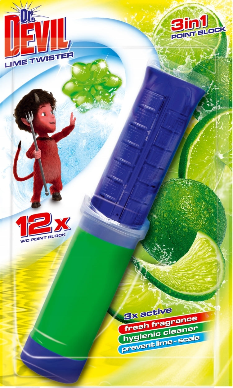Dr. Devil Lime Twister Toilet Gel Stamp, 75 mL