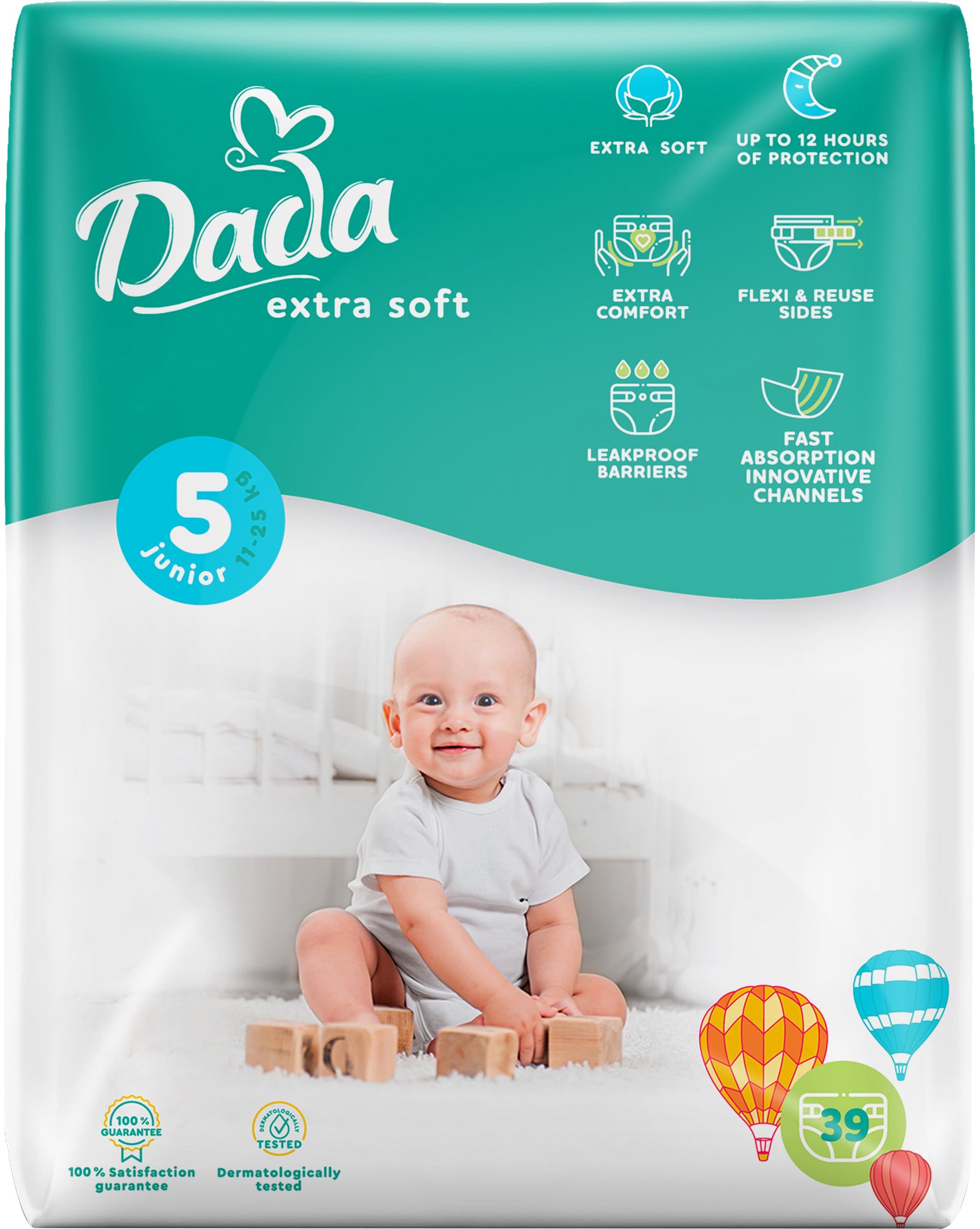 Dada Extra Soft Junior 5 Baby Diapers, 39 pcs, 11-25 kg