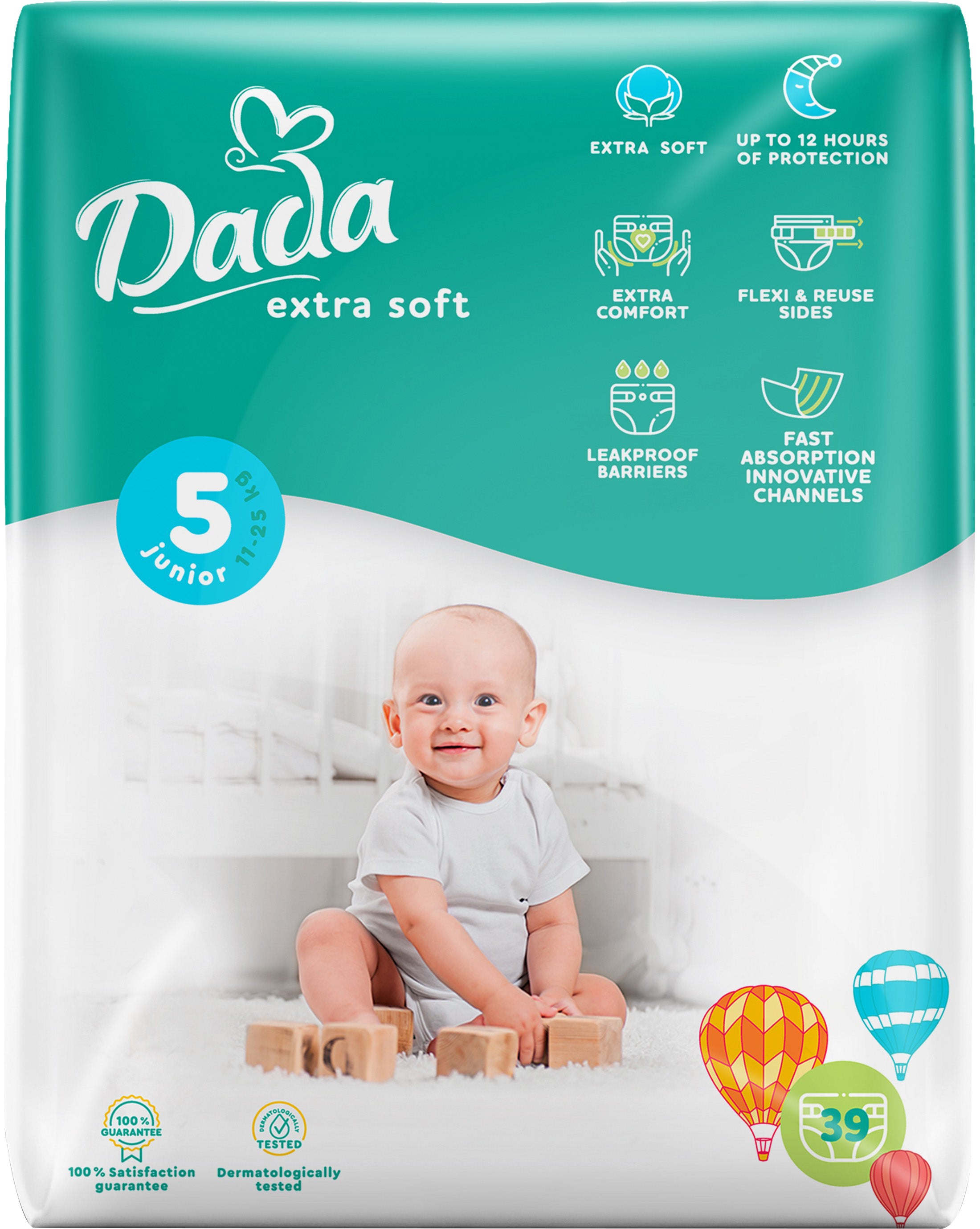 Dada Extra Soft Junior 5 Baby Diapers, 39 pcs, 11-25 kg