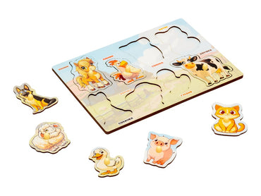Puz-88741 Farm Animals 8 elementiv Wooden Insert Puzzle Frame - Image 2