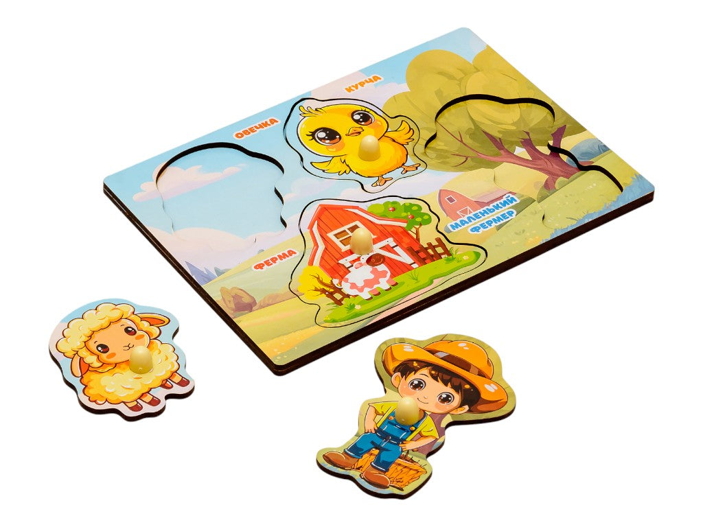 Puz-88744 Farm 4 elementy Wooden Insert Puzzle Frame - Image 2
