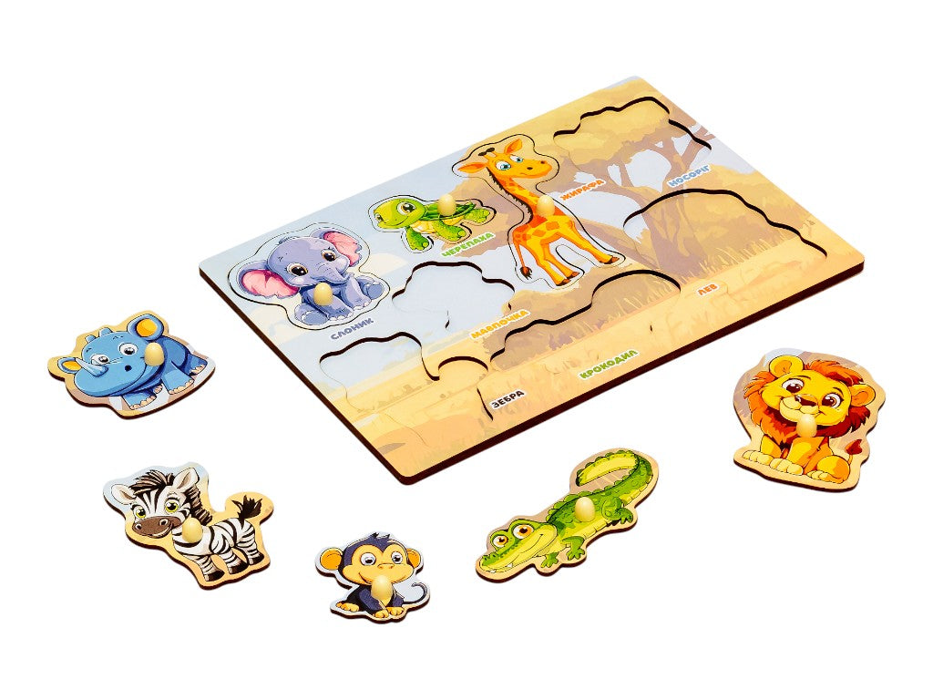 Puz-88742 African Animals 8 elementiv Wooden Insert Puzzle Frame - Image 2