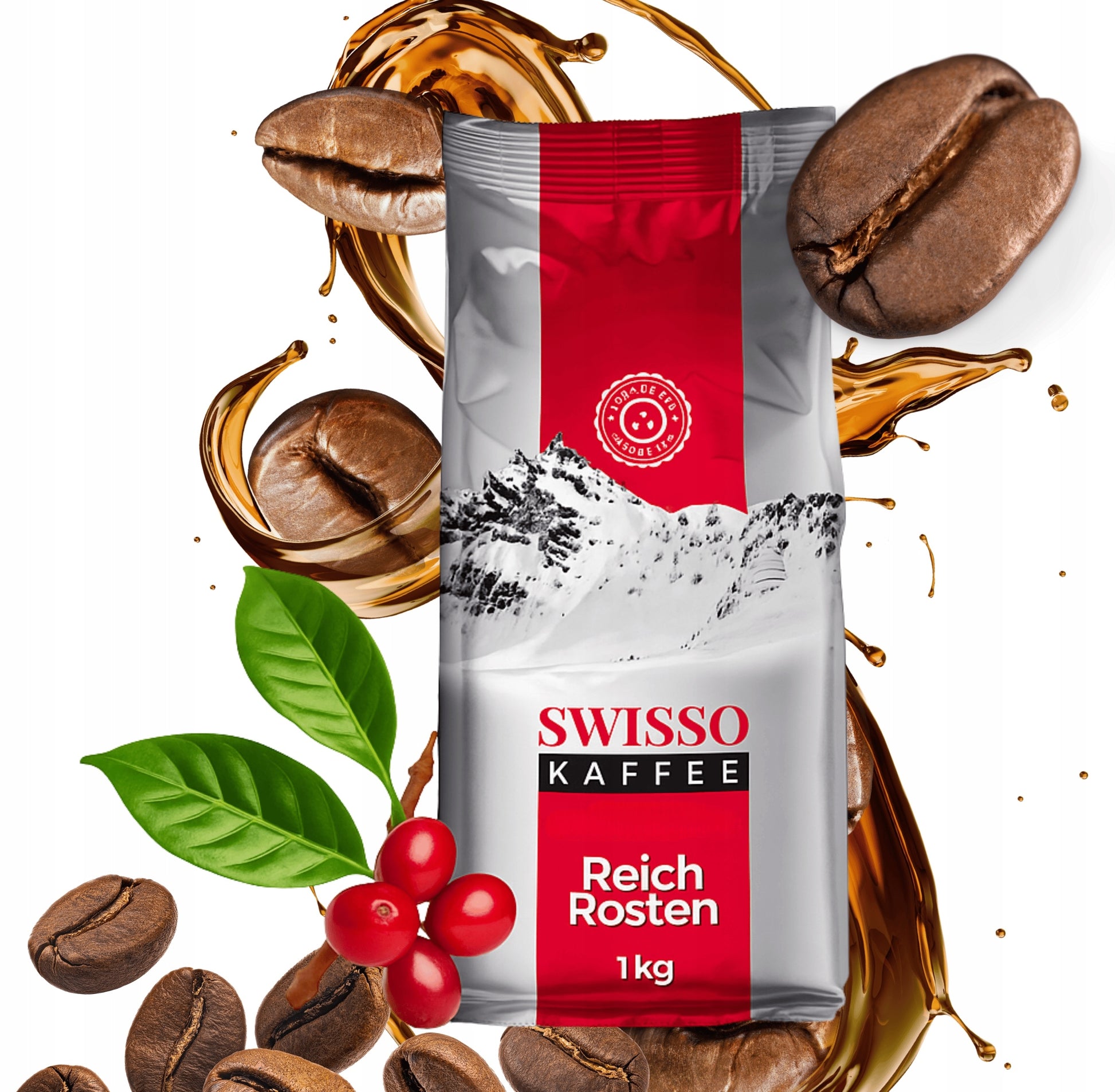 Swisso Kaffee Reich Rosten Whole Bean Coffee, 1 kg