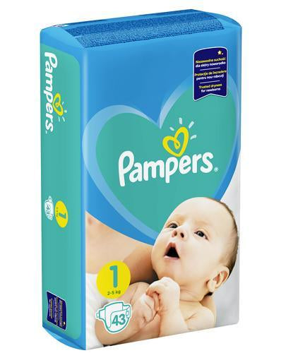 Pampers New Baby-Dry Size 1 Newborn Baby Diapers, 43 pcs, 2-5 kg