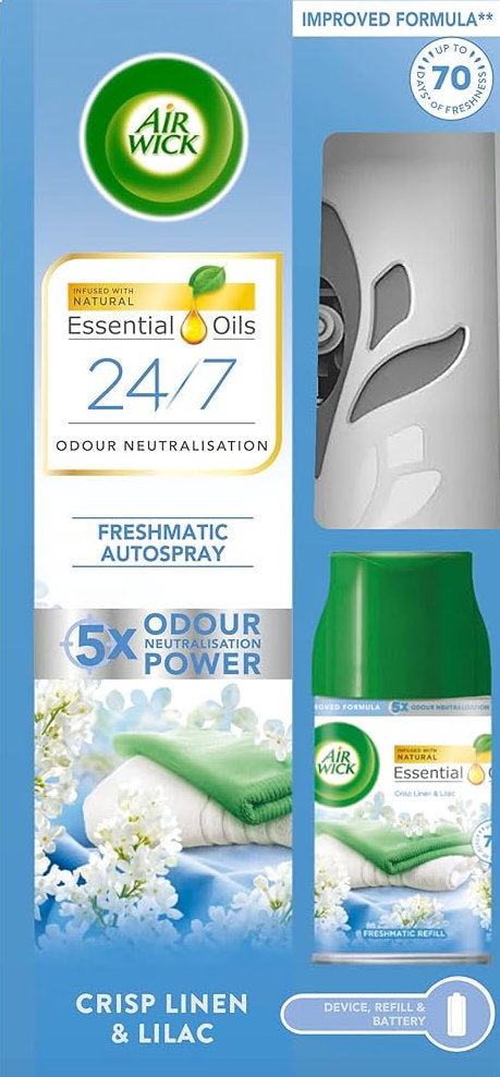 Air Wick Freshmatic Linen & White Lilac Automatic Air Freshener, 250 mL