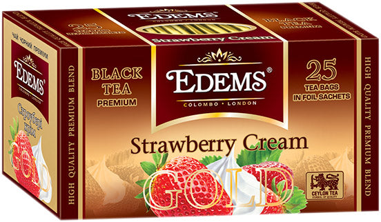 Edems Gold Strawberries & Cream 25 paketykiv Black Tea, 50 g