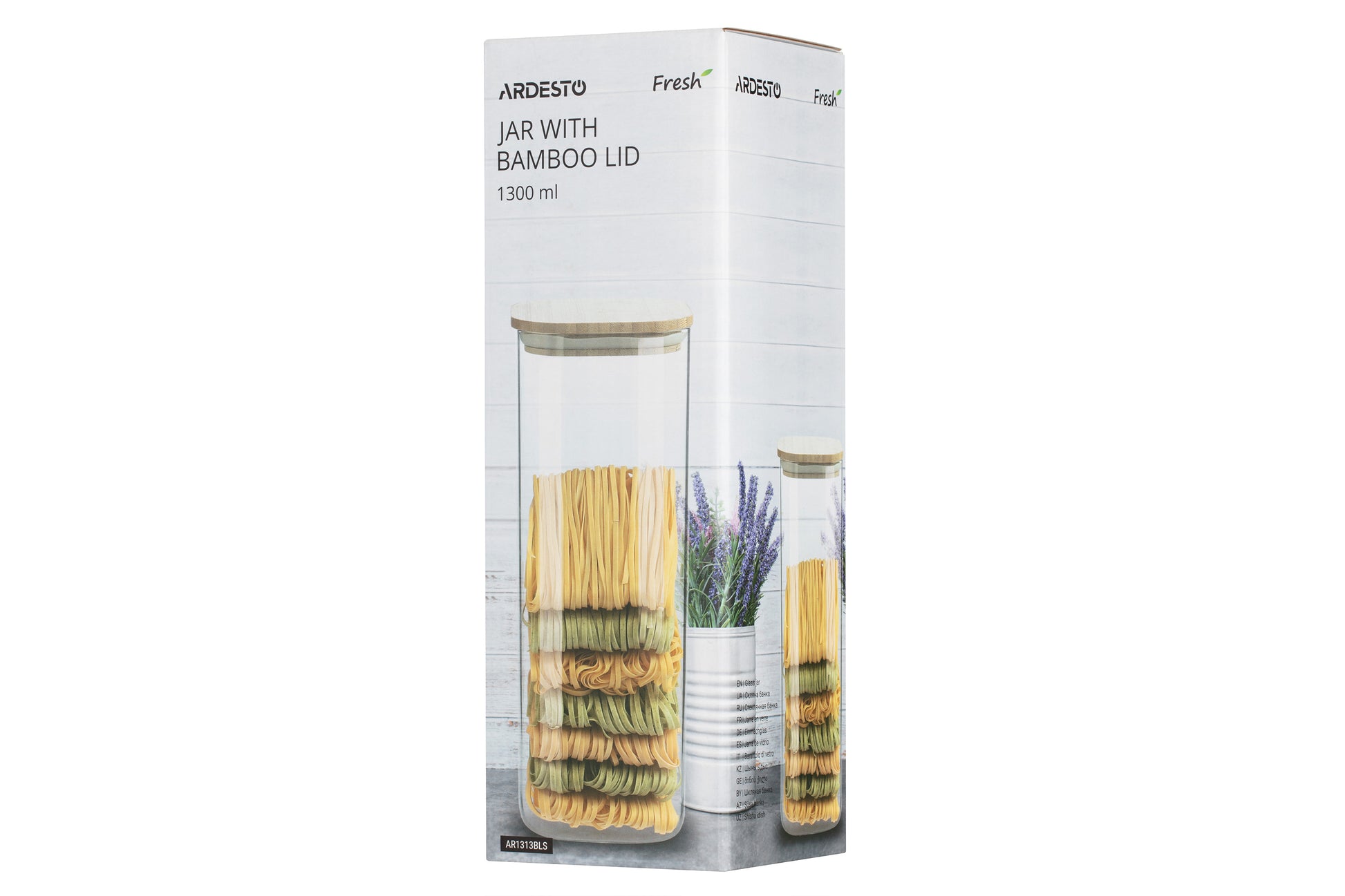 Ardesto Fresh AR1313BLS Glass Storage Jar with Bamboo Lid, 1.3 L - Image 3