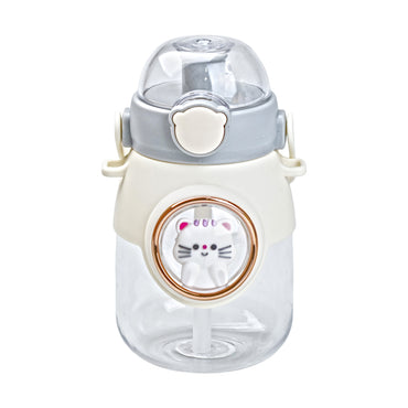 8019 Gray Kids' Water Bottle with Handle, Straw & Strap, 800 mL - Image 2