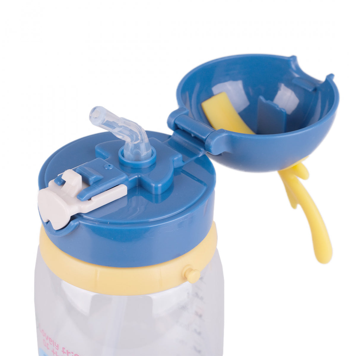 2186 Blue Water Bottle with Straw & Strap, 550 mL - Image 4