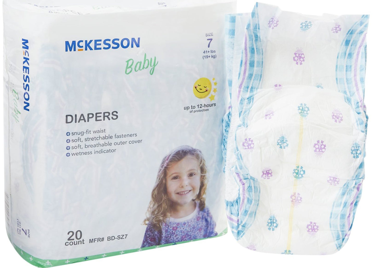 McKesson Size 7 Baby Diapers, 19+ kg, 20 pcs
