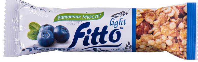 Fitto Light Blueberry Muesli Bar, 25 g