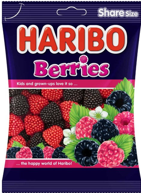 Haribo Berries Fruit Gummies, 100 g