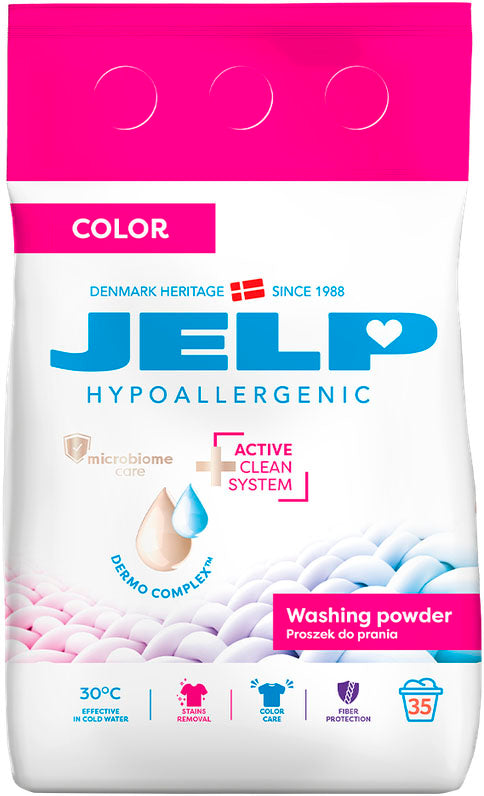 Jelp Color Hypoallergenic Laundry Detergent Powder, 35 Loads, 2.1 kg
