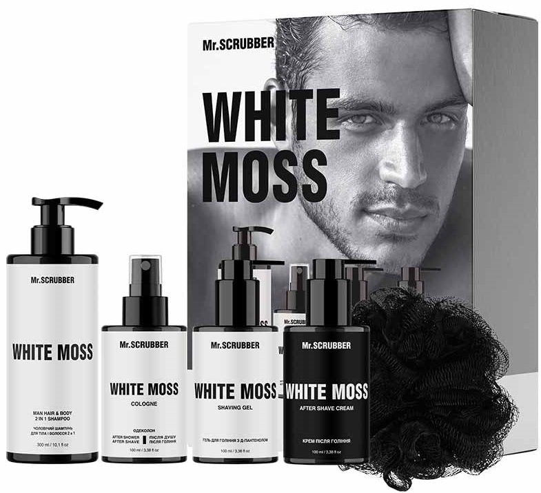 Mr. Scrubber White Moss Men's Perfumed Grooming Gift Set
