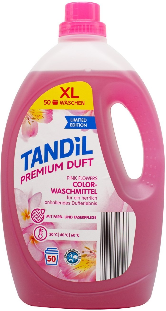 Tandil Premium Pink Flowers Color Laundry Detergent Gel, 50 Loads, 2.75 L
