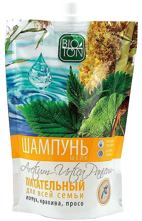Bioton Cosmetics Silk Nourishing Family Shampoo Refill Pouch, 500 mL