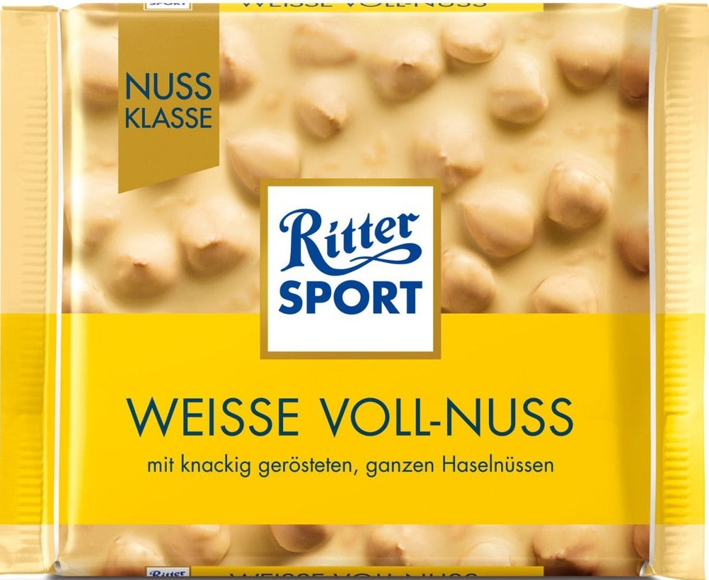 Ritter Sport White Whole Hazelnut Chocolate, 100 g