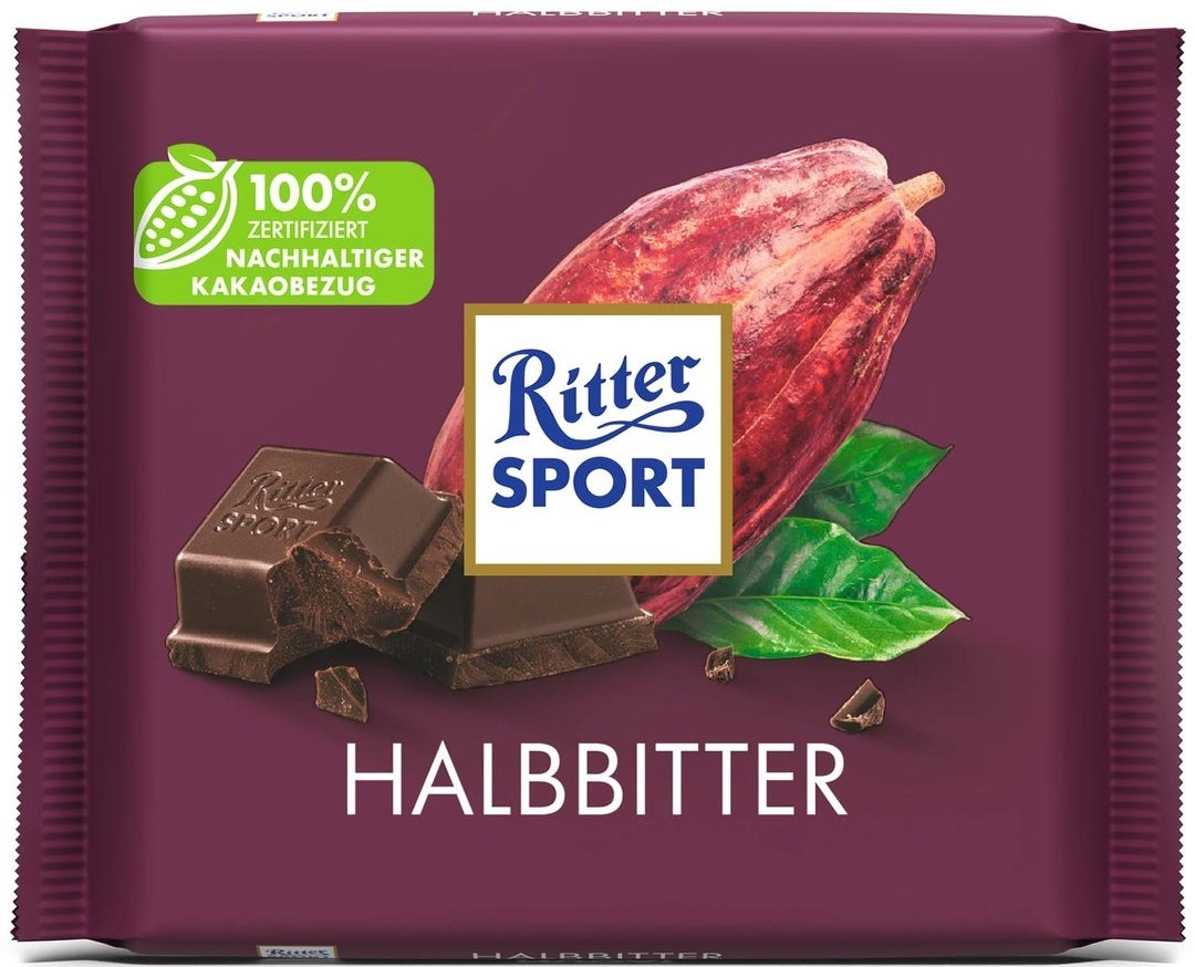 Ritter Sport Semi-Sweet Chocolate, 100 g