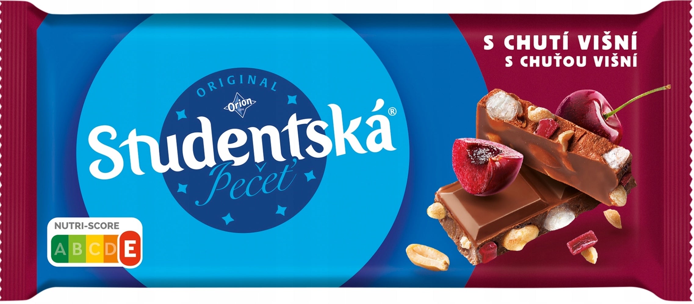 Studentska Milk Chocolate with Cherries, 170 g