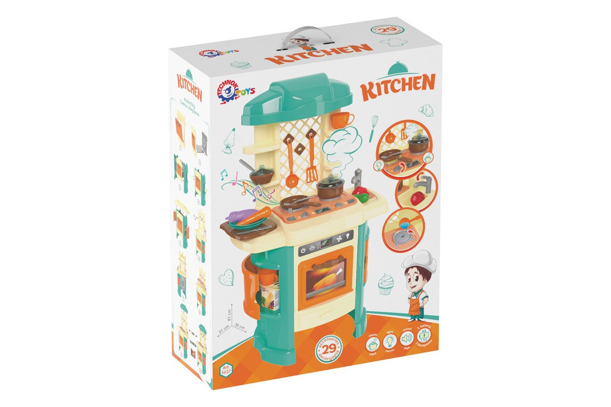 TechnoK 5637 Play Kitchen with Lights & Sounds, 29 Pieces - Image 4