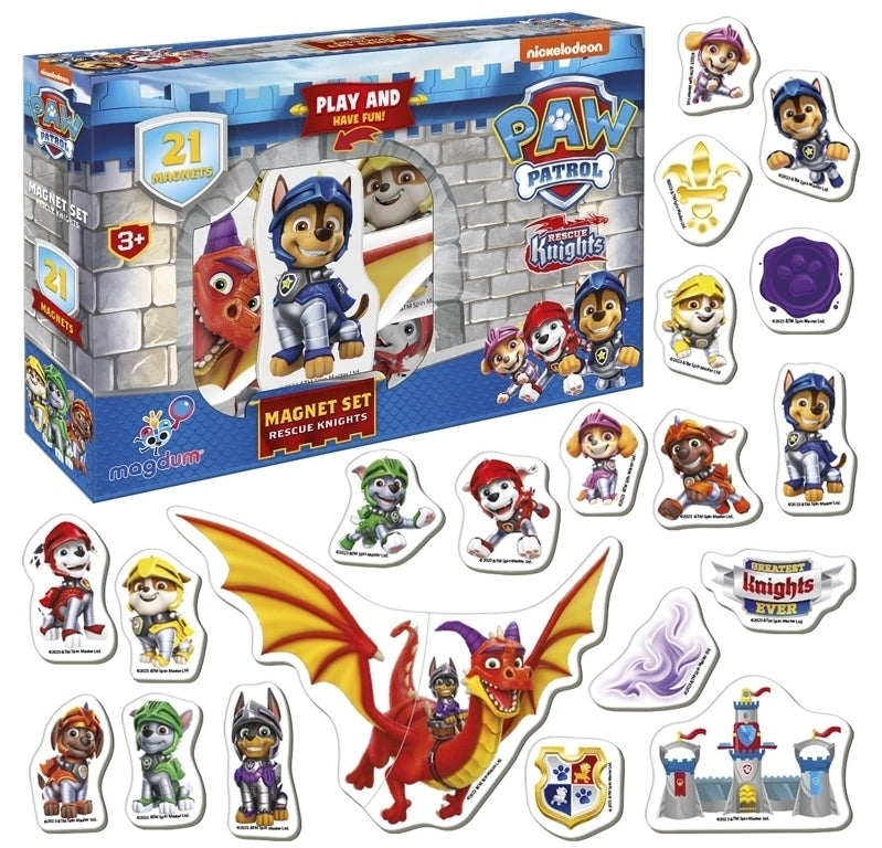 Magdum ML4034-06 Paw Patrol Knights Magnet Set, 21 Magnets