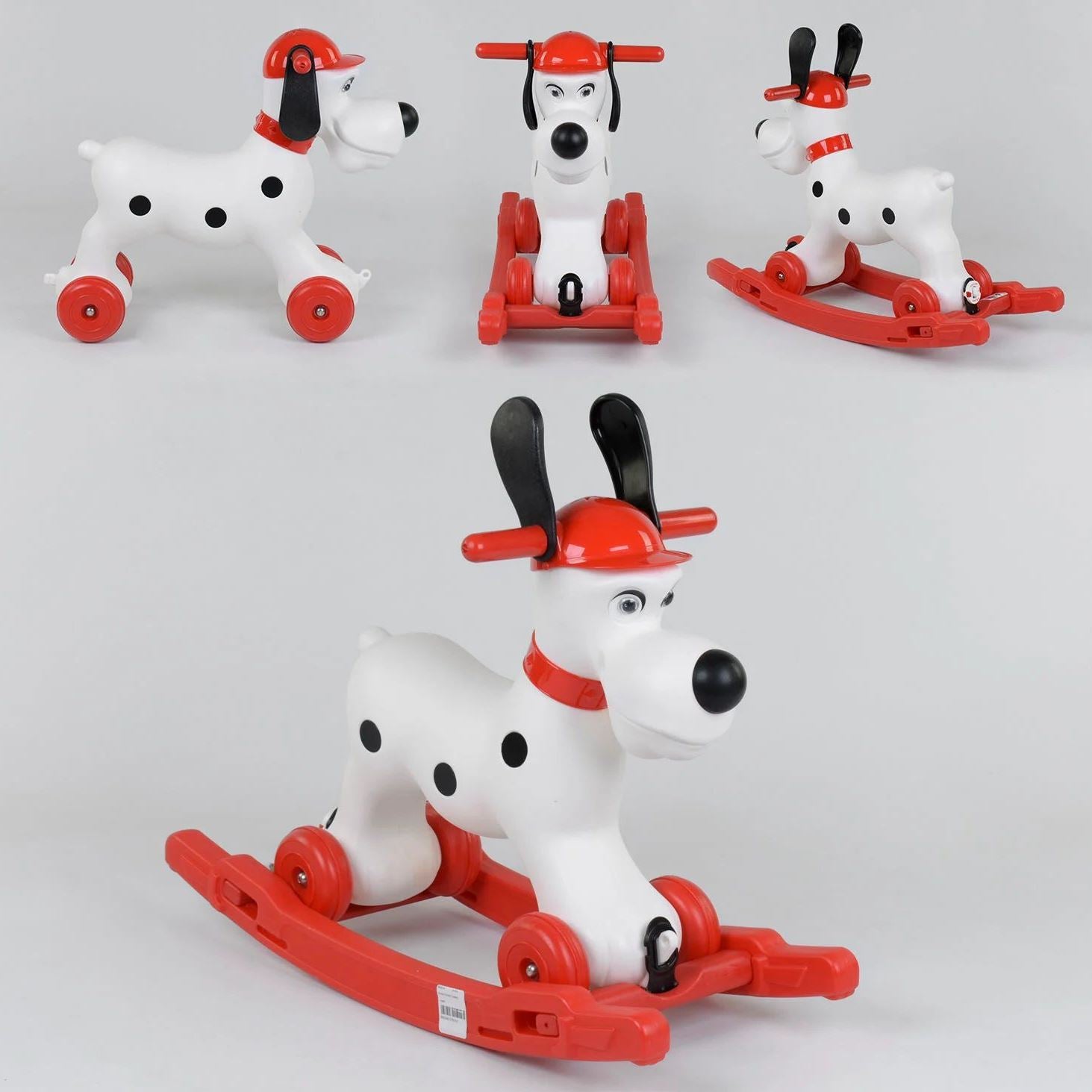 Pilsan 07-915 2-in-1 Puppy Rocker & Ride-On with Removable Tray & Wheels