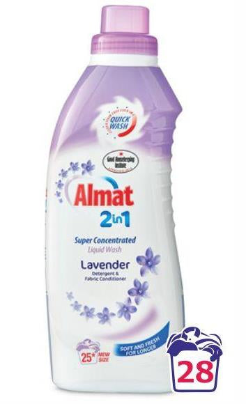 Almat 2-in-1 Lavender Liquid Laundry Detergent, 980 mL, 28 Loads