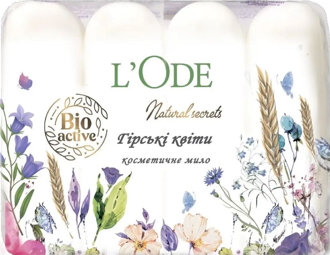 L'Ode Mountain Flowers Eco Pack Bar Soap, 4 x 60 g
