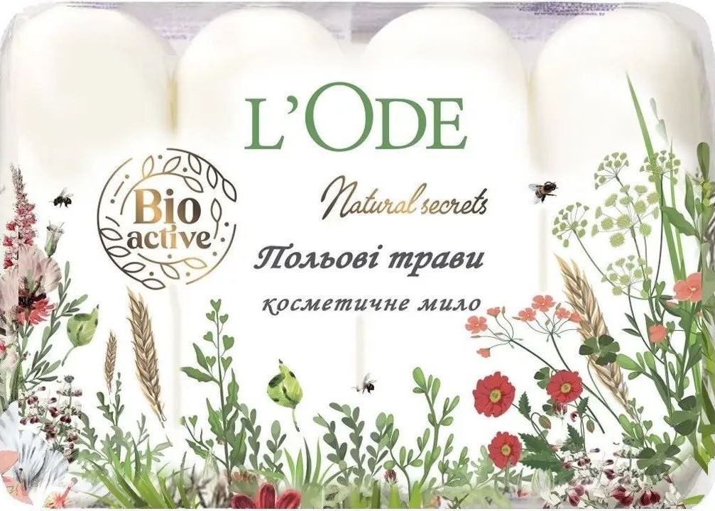 L'Ode Meadow Herbs Eco Pack Bar Soap, 4 x 60 g