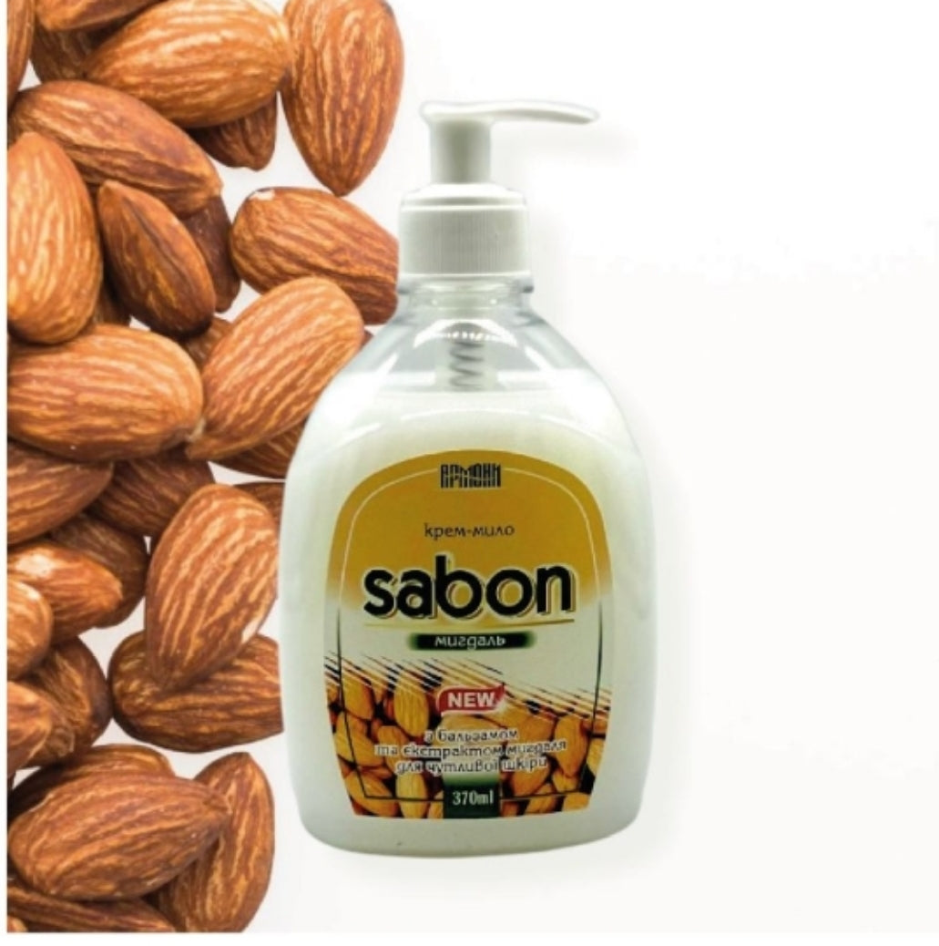 Armoni Sabon Almond Liquid Cream Soap with Pump, 370 mL - Image 2