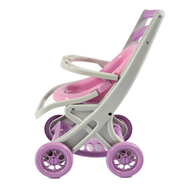 Doloni 0122/04 Doll Stroller with Reclining Seat, Gray & Pink - Image 2