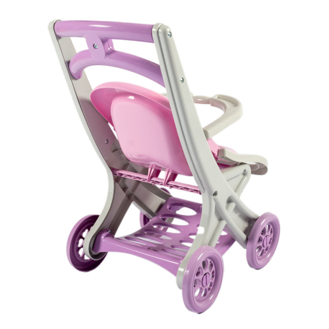 Doloni 0122/04 Doll Stroller with Reclining Seat, Gray & Pink - Image 3