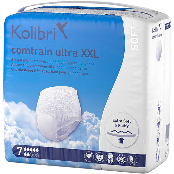 Kolibri Comtrain Ultra Soft XXL Adult Pull-Up Incontinence Pants, 160-200 cm, 7 Drops, 14 pcs
