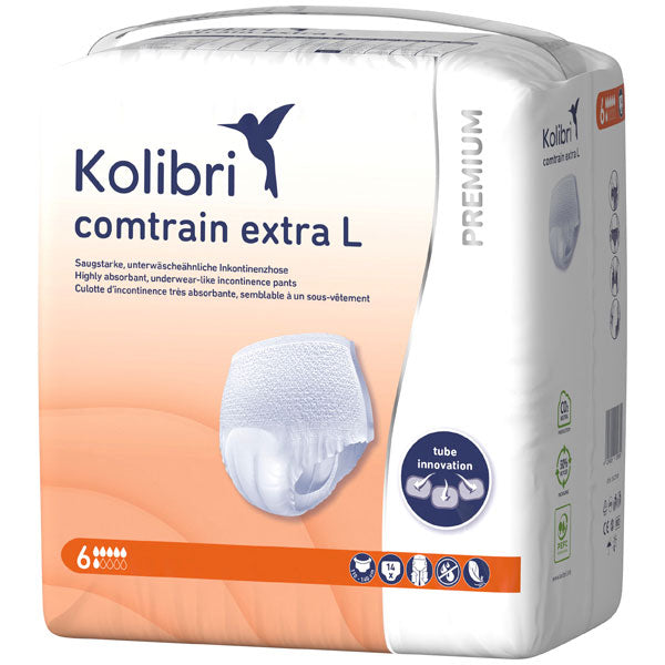 Kolibri Comtrain Premium Extra L Adult Pull-Up Incontinence Pants, 110-140 cm, 6 Drops, 14 pcs