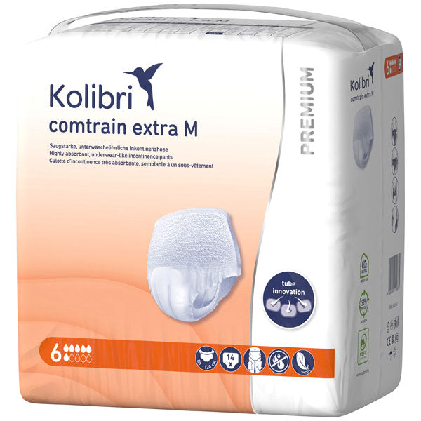 Kolibri Comtrain Premium Extra M Adult Pull-Up Incontinence Pants, 80-120 cm, 6 Drops, 14 pcs
