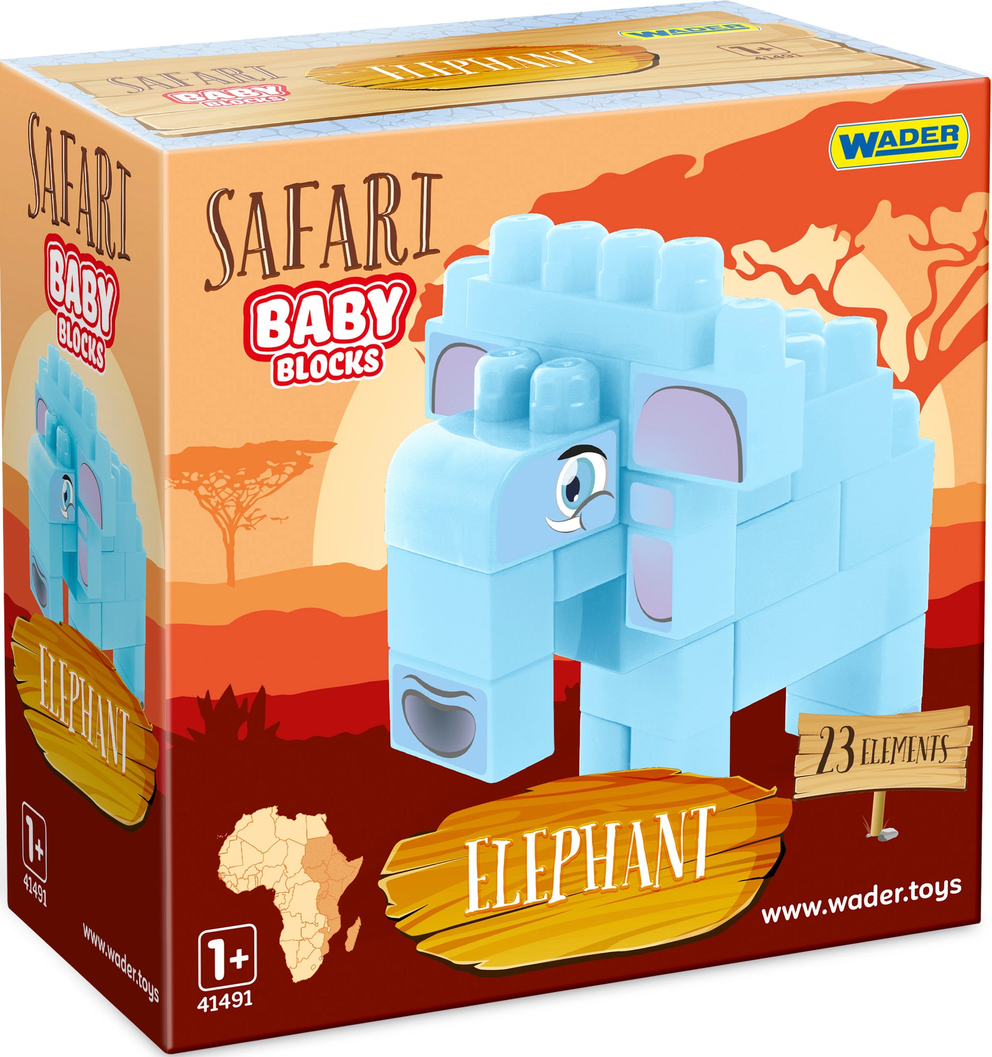 Wader Baby Blocks 41502 Safari Elephant Building Set, 23 pcs - Image 2