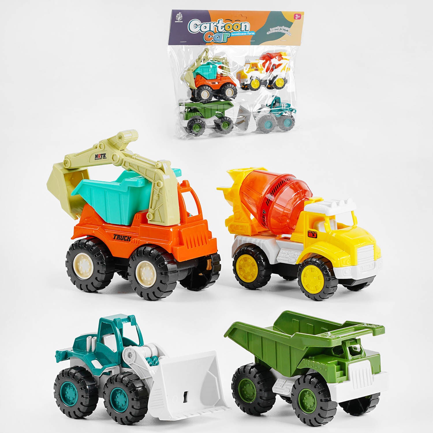 Cartoon Car 7756 S-25 A Construction Vehicle Set, 4 pcs