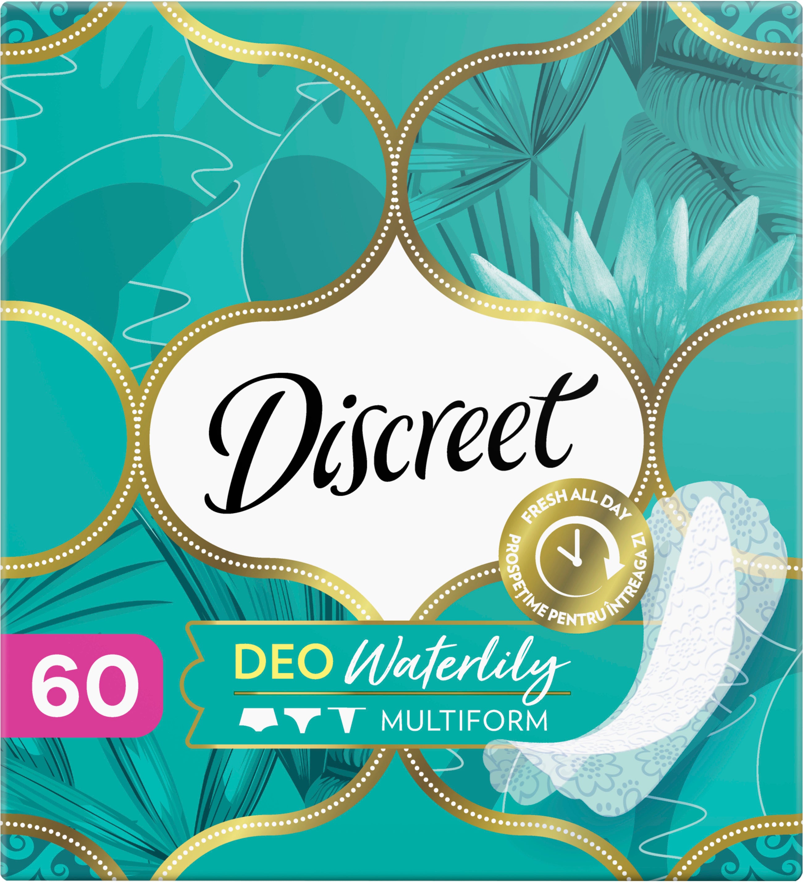 Discreet Deo Water Lily Multiform Panty Liners, 60 pcs