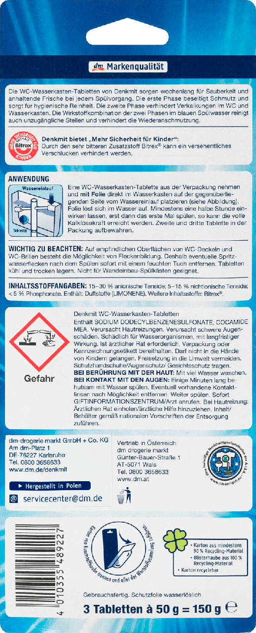 Toilet cistern tablets Denkmit 2-in-1 3 pcs - Image 2