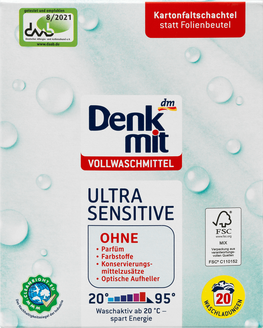 Baby laundry detergent powder Denkmit Ultra Sensitive 1.35 kg