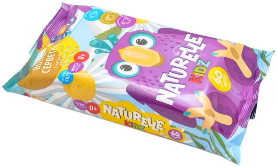 Naturelle Kidz Chamomile Kids Wet Wipes, 60 pcs
