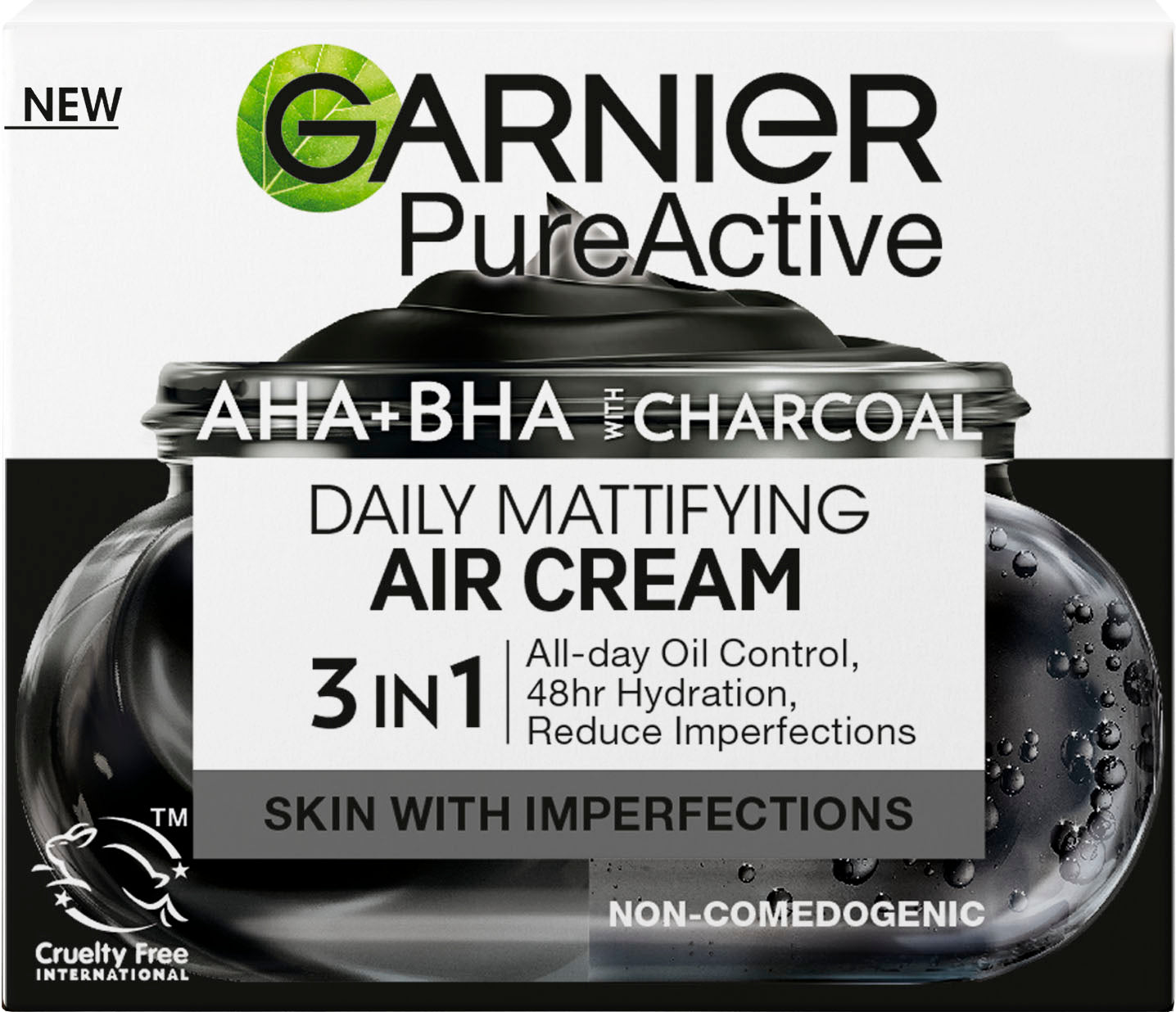 Garnier Pure Active Mattifying Face Gel Cream with AHA, BHA & Charcoal, 50 mL