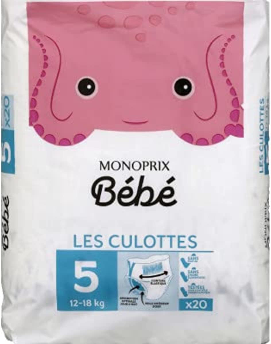 Monoprix Bébé Size 5 Baby Pull-Up Diaper Pants, 12-18 kg, 20 pcs